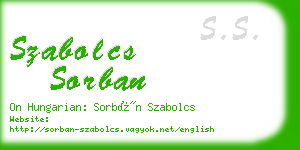 szabolcs sorban business card